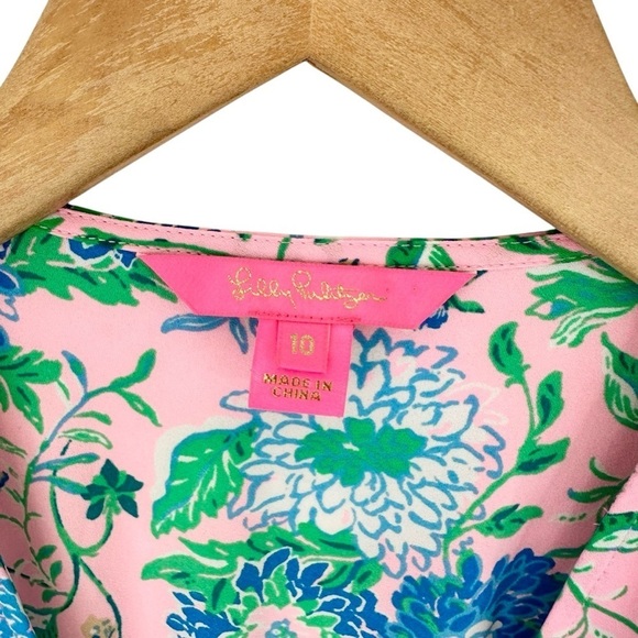 Lilly Pulitzer Cristiana floral long-sleeve dress Conch Shell Pink Rumor Has It - Picture 3 of 16